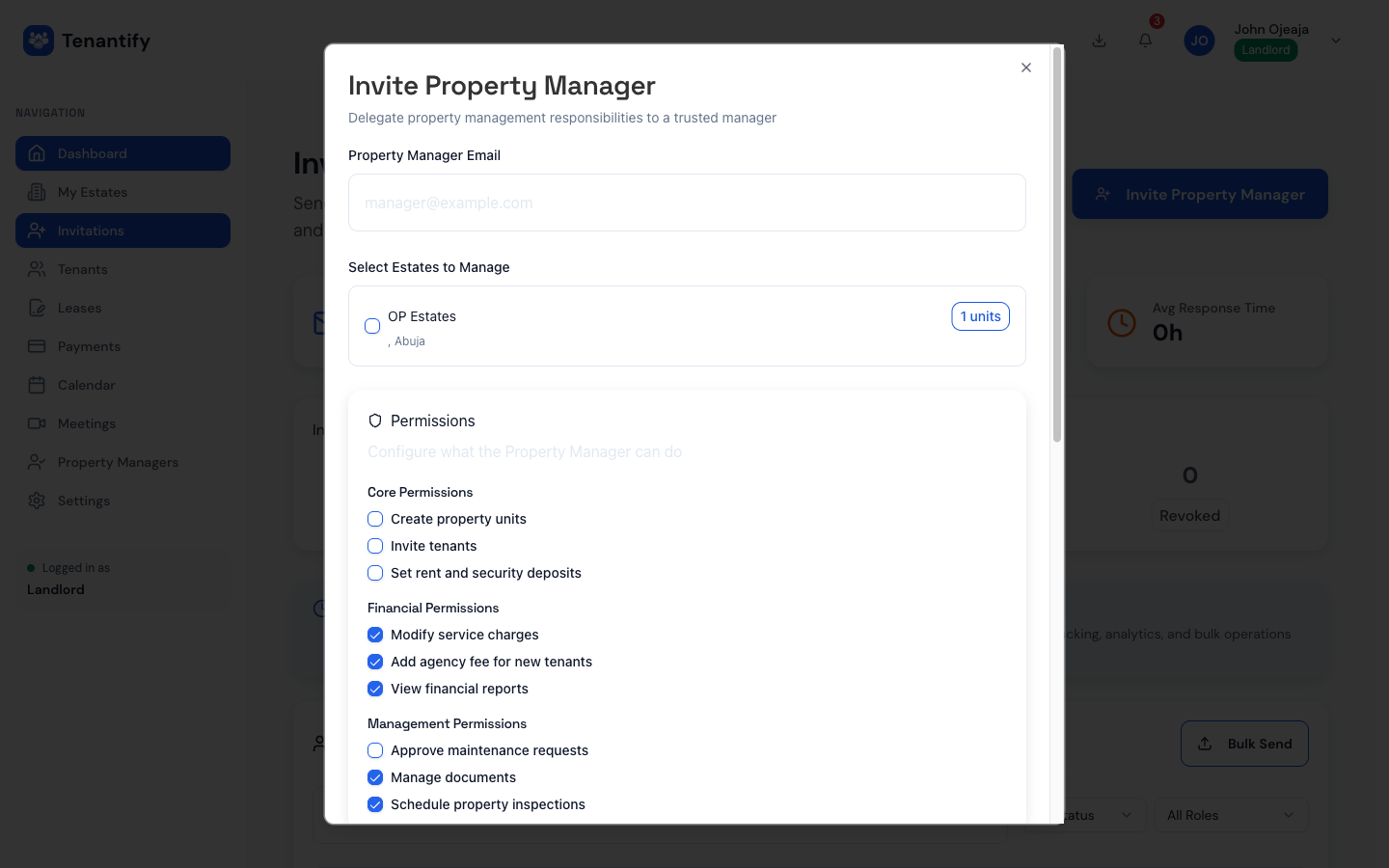 Step 4: Permission matrix per estate
